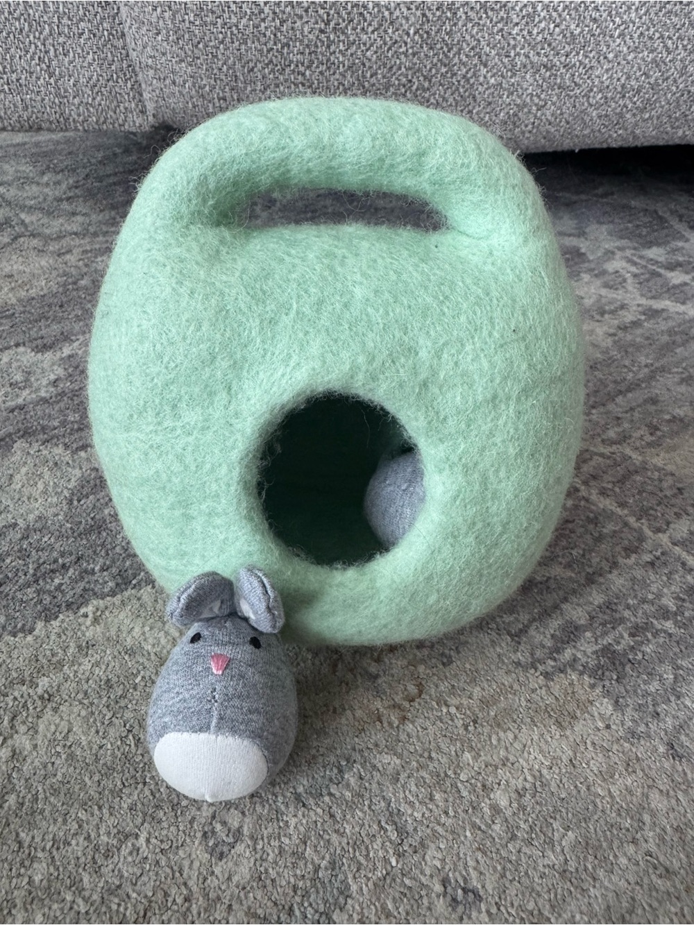 Lovevery bunnies in a burrow toy